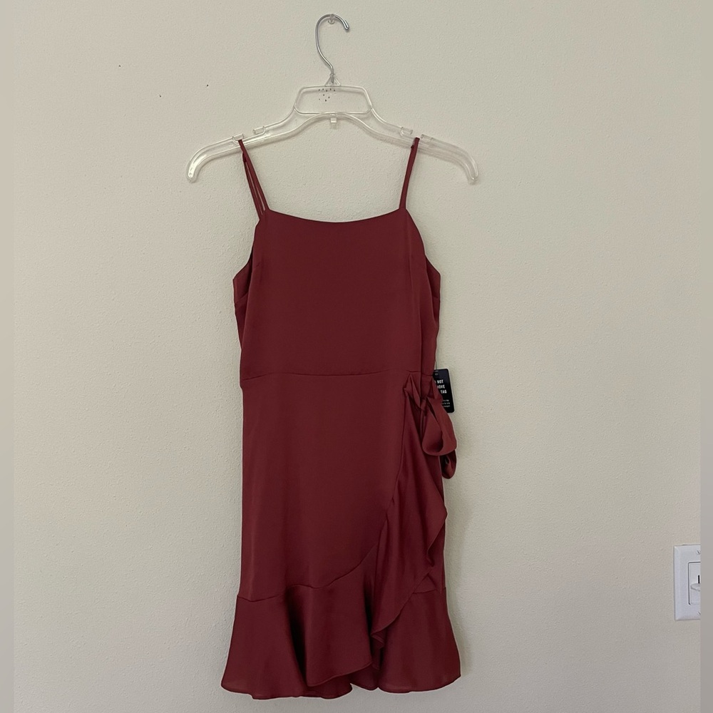 🌷 Express Burgundy Ruffle Mini Dress #29